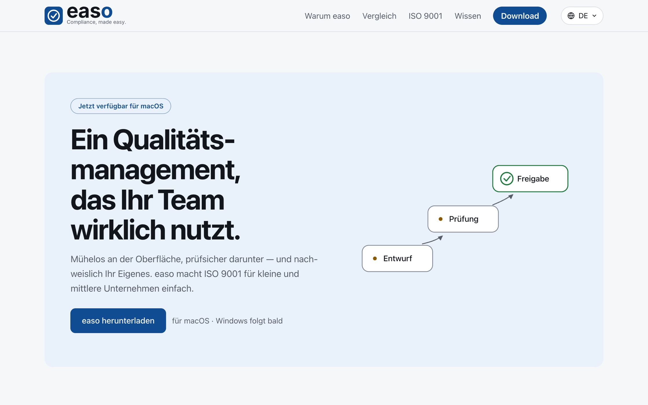 easo – QMS-Software für ISO 9001